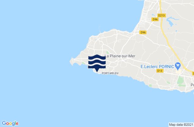 Carte des horaires des marées pour Préfailles, France
