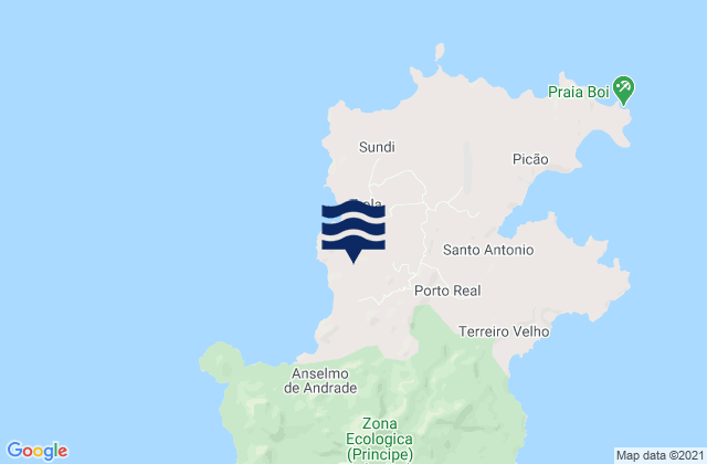 Carte des horaires des marées pour Príncipe, Sao Tome and Principe