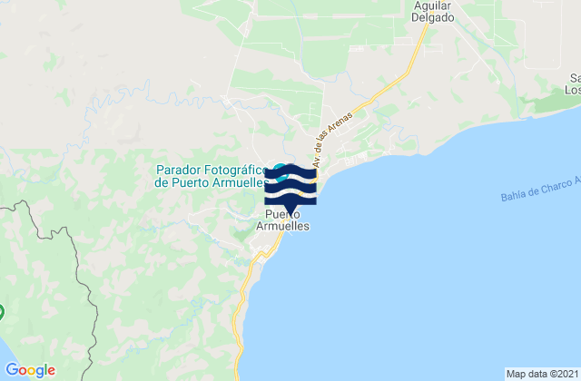 Carte des horaires des marées pour Puerto Armuelles, Panama