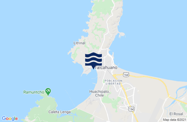 Carte des horaires des marées pour Puerto Comercial de San Vicente, Chile