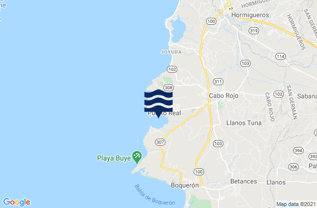 Carte des horaires des marées pour Puerto Real, Puerto Rico
