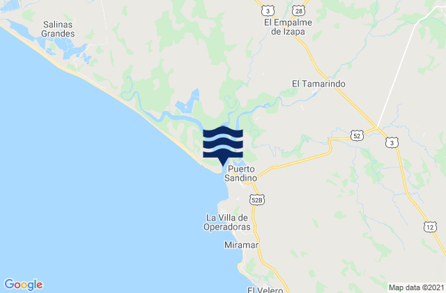 Carte des horaires des marées pour Puerto Somoza, Nicaragua