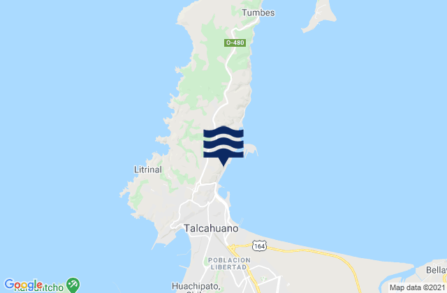Carte des horaires des marées pour Puerto Talcahuano, Chile