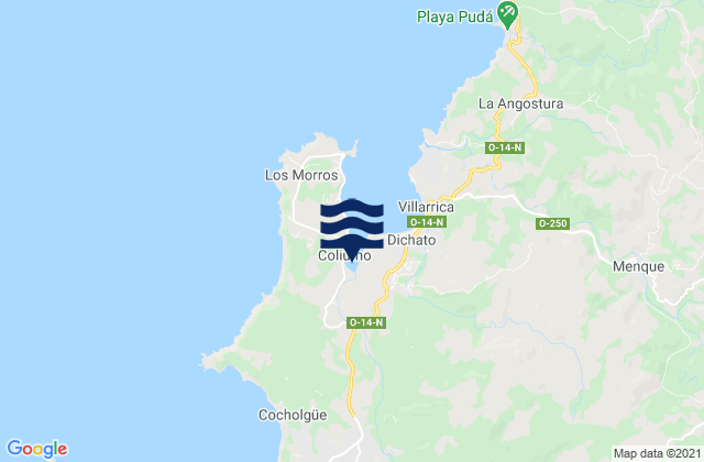 Carte des horaires des marées pour Puerto Tomé, Chile