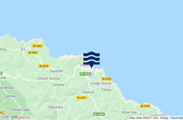 Carte des horaires des marées pour Puerto de Lekeitio, Spain