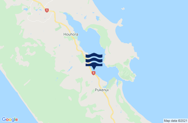 Carte des horaires des marées pour Pukenui Wharf, New Zealand