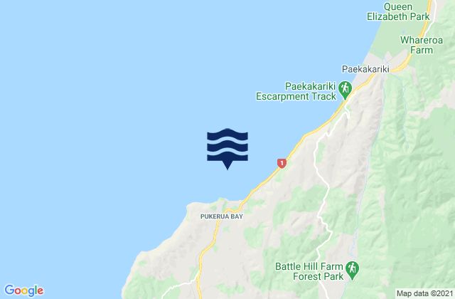 Carte des horaires des marées pour Pukerua Bay, New Zealand