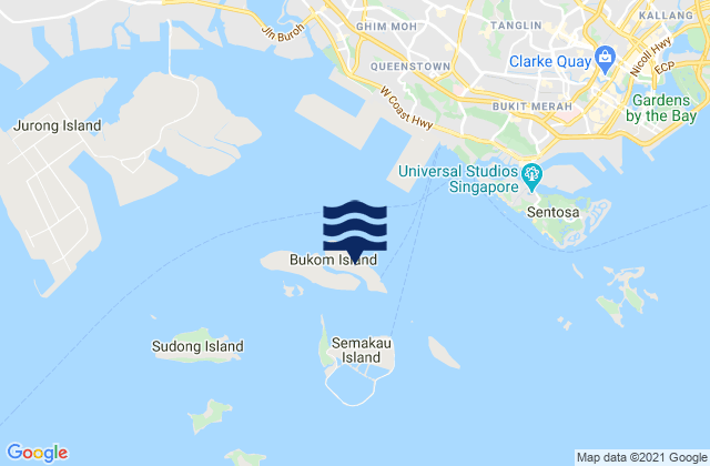 Carte des horaires des marées pour Pulau Bukum, Singapore
