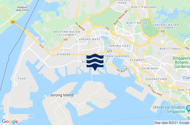 Carte des horaires des marées pour Pulau Damar Laut, Singapore