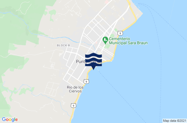 Carte des horaires des marées pour Punta Arenas, Chile