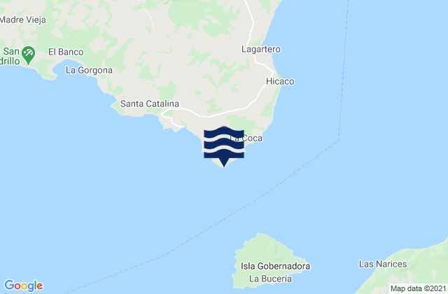 Carte des horaires des marées pour Punta Brava, Panama