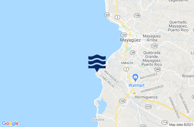 Carte des horaires des marées pour Punta Guanajabo Mayagues, Puerto Rico