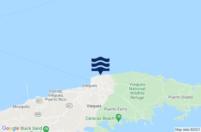 Carte des horaires des marées pour Punta Mulas, Puerto Rico