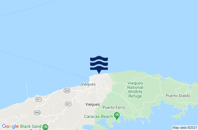 Carte des horaires des marées pour Punta Mulas Isla De Vieques, Puerto Rico