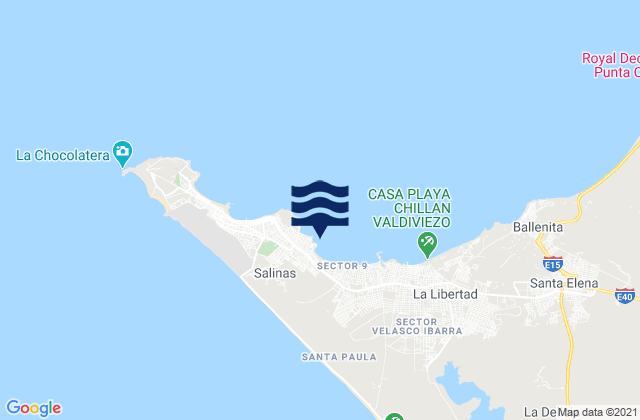 Carte des horaires des marées pour Punta San Lorenzo, Ecuador