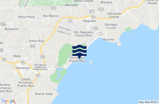 Carte des horaires des marées pour Punta Santiago Barrio, Puerto Rico