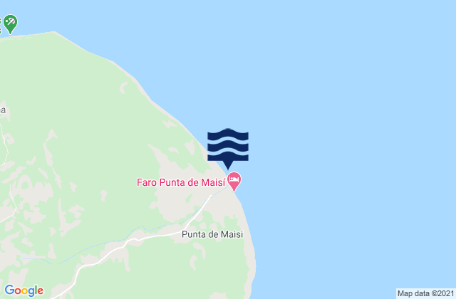 Carte des horaires des marées pour Punta de Maisí, Cuba