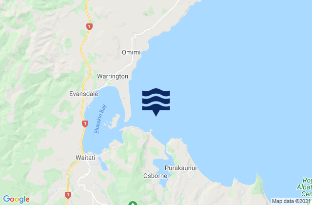 Carte des horaires des marées pour Purakaunui Bay, New Zealand