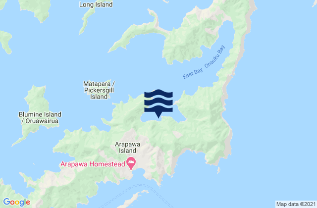 Carte des horaires des marées pour Puriri Bay, New Zealand
