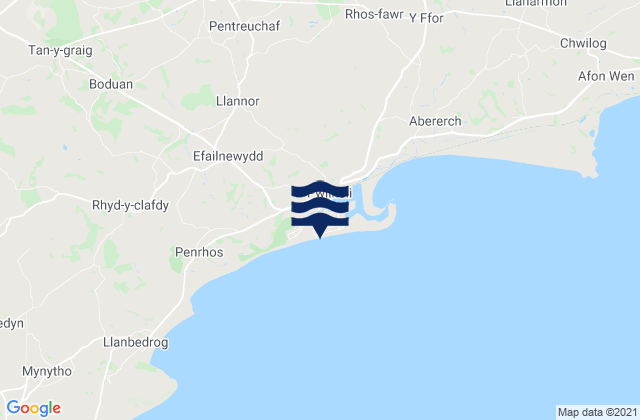 Carte des horaires des marées pour Pwllheli Beach, United Kingdom