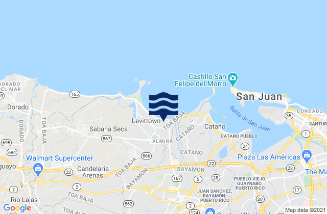Carte des horaires des marées pour Pájaros Barrio, Puerto Rico