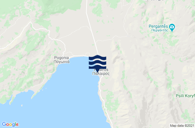 Carte des horaires des marées pour Pálairos, Greece