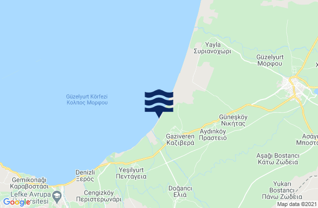 Carte des horaires des marées pour Páno Koutrafás, Cyprus