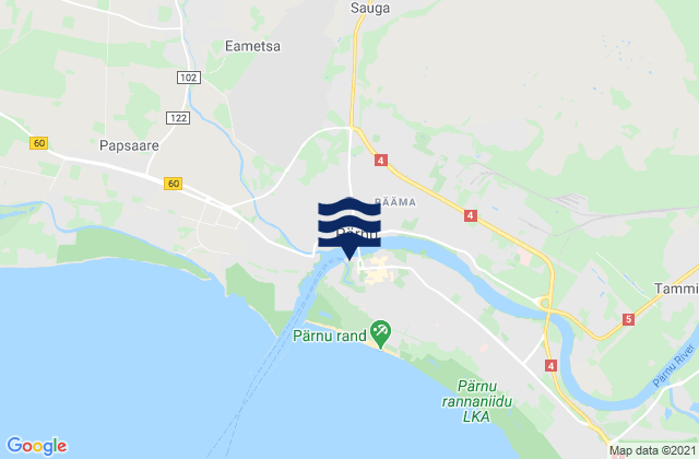 Carte des horaires des marées pour Pärnu, Estonia