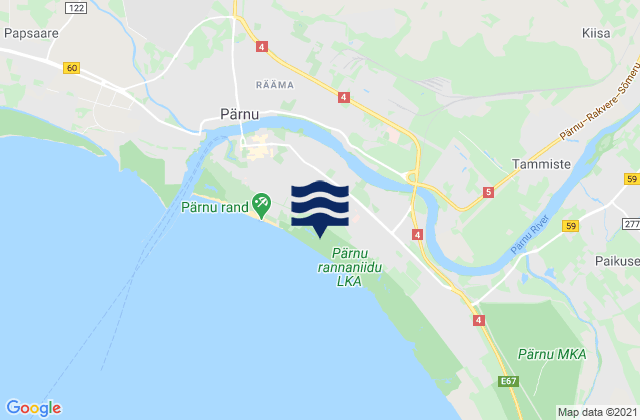 Carte des horaires des marées pour Pärnu linn, Estonia