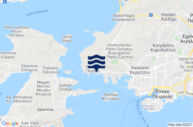 Carte des horaires des marées pour Pérama, Greece