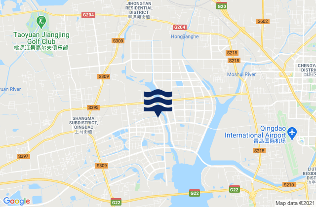 Carte des horaires des marées pour Qingdao Shi, China