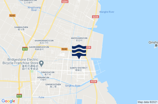 Carte des horaires des marées pour Qingkou, China