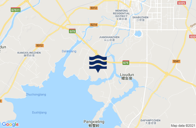 Carte des horaires des marées pour Qinzhou, China