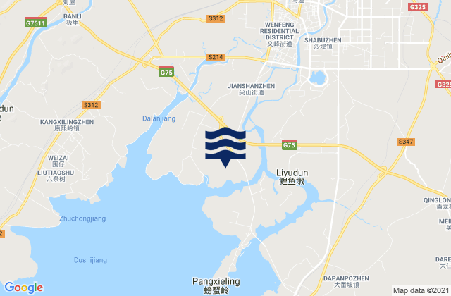 Carte des horaires des marées pour Qinzhou Shi, China