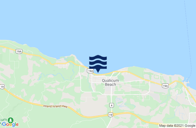 Carte des horaires des marées pour Qualicum Beach, Canada