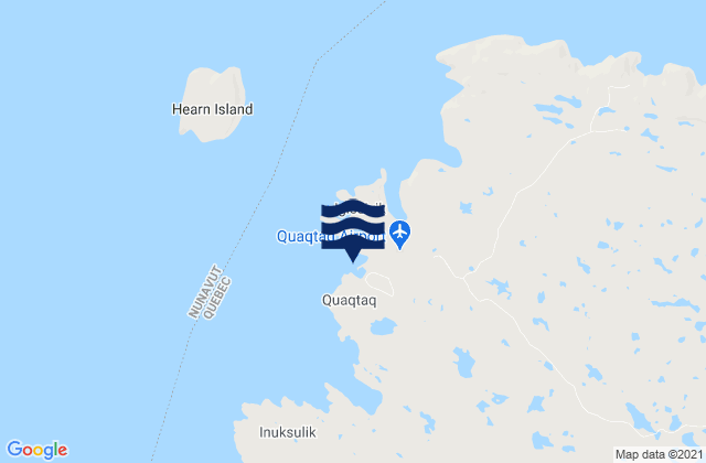 Carte des horaires des marées pour Quaqtaq, Canada