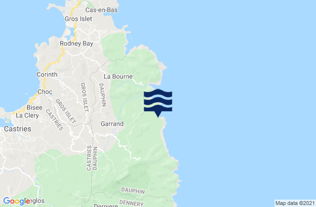 Carte des horaires des marées pour Quarter of Dauphin, Saint Lucia
