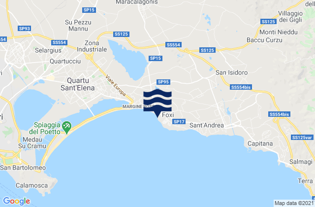 Carte des horaires des marées pour Quartu Sant'Elena, Italy