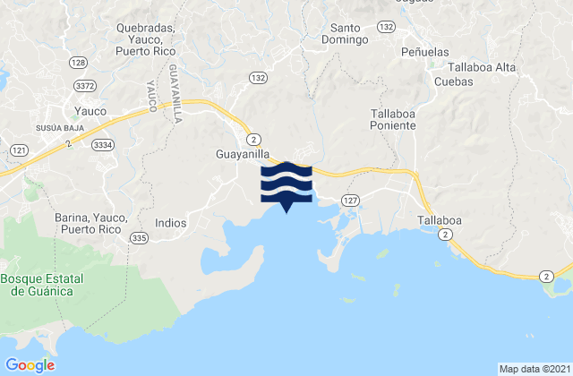 Carte des horaires des marées pour Quebrada Honda Barrio, Puerto Rico
