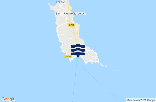 Carte des horaires des marées pour Quiberon, France