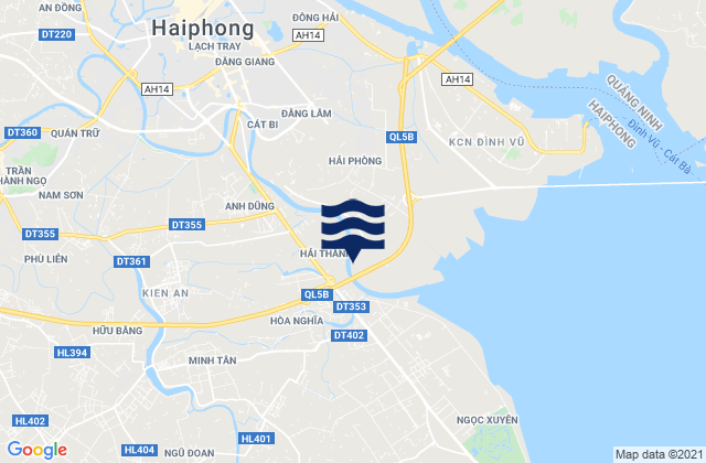 Carte des horaires des marées pour Quận Dương Kinh, Vietnam