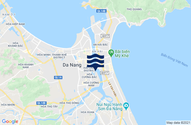 Carte des horaires des marées pour Quận Hải Châu, Vietnam