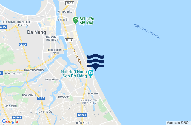 Carte des horaires des marées pour Quận Ngũ Hành Sơn, Vietnam