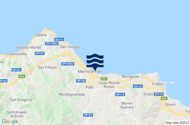 Carte des horaires des marées pour Raccuja, Italy