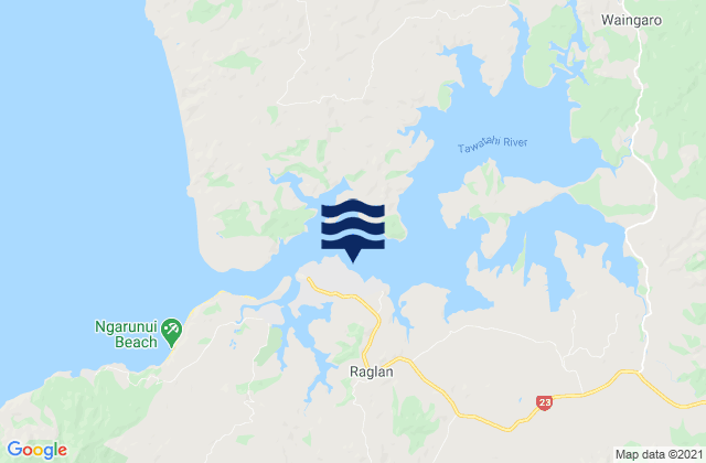 Carte des horaires des marées pour Raglan, New Zealand