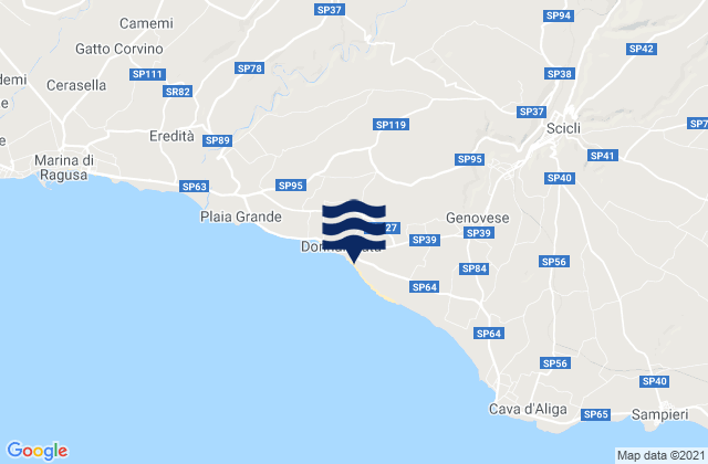 Carte des horaires des marées pour Ragusa, Italy