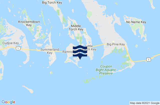 Carte des horaires des marées pour Ramrod Key (Newfound Harbor), United States