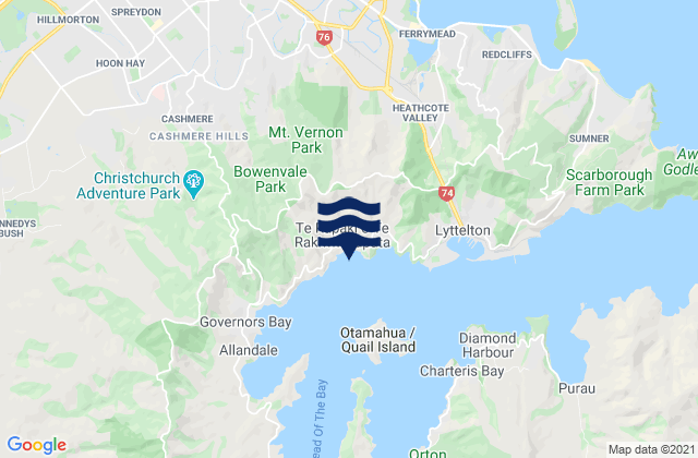 Carte des horaires des marées pour Rapaki Bay, New Zealand