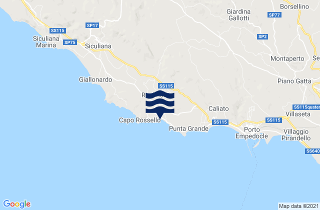 Carte des horaires des marées pour Realmonte, Italy