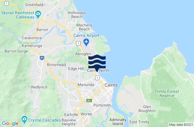 Carte des horaires des marées pour Redlynch, Australia